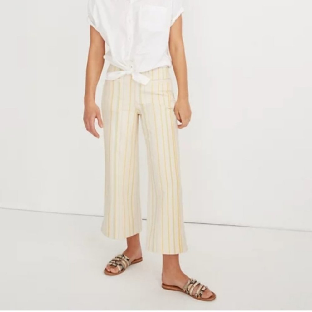 Madewell Emmett Cropped Wide Leg Striped Pants EUC - Size 26